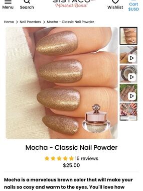 Mocha Classic Nail Powder -Sistaco
